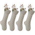 thumbnail image 1 of CPDD Cable Knit Christmas Stockings 18 Inches Large Size Classic Decorations Gift Set of 4 18''+gray*4, 1 of 3