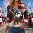 thumbnail image 2 of vigerkar 250 Anniversary USA Shirt Women 3/4 Sleeve V-Neck 250 Years T-Shirt 250th American Patriotic Tops 1776-2026 Tshirts (Red, XXL), 2 of 8