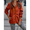 thumbnail image 2 of REDHOTYPE Women's Button Long Sleeve Brushed Jacket Coats with Pockets, 2 of 4
