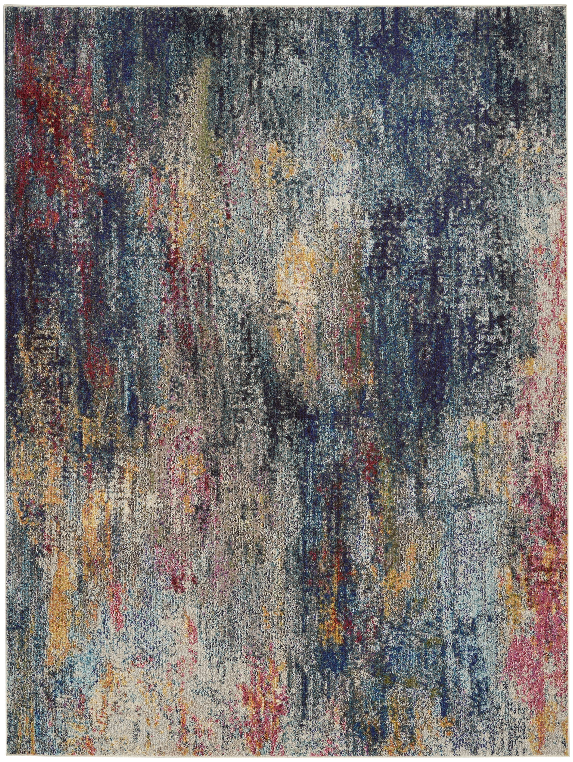 Nourison Celestial Modern Abstract Multicolor 6'7" x 9'7" Area Rug, (6x9)
