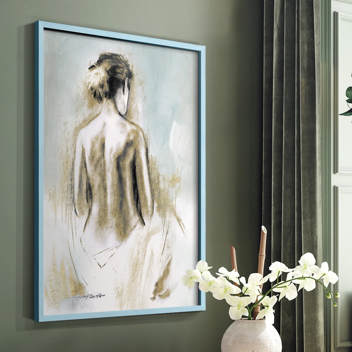 Figure in Golden Light I in Paper Solid Wood 8 x 10 Framed Print