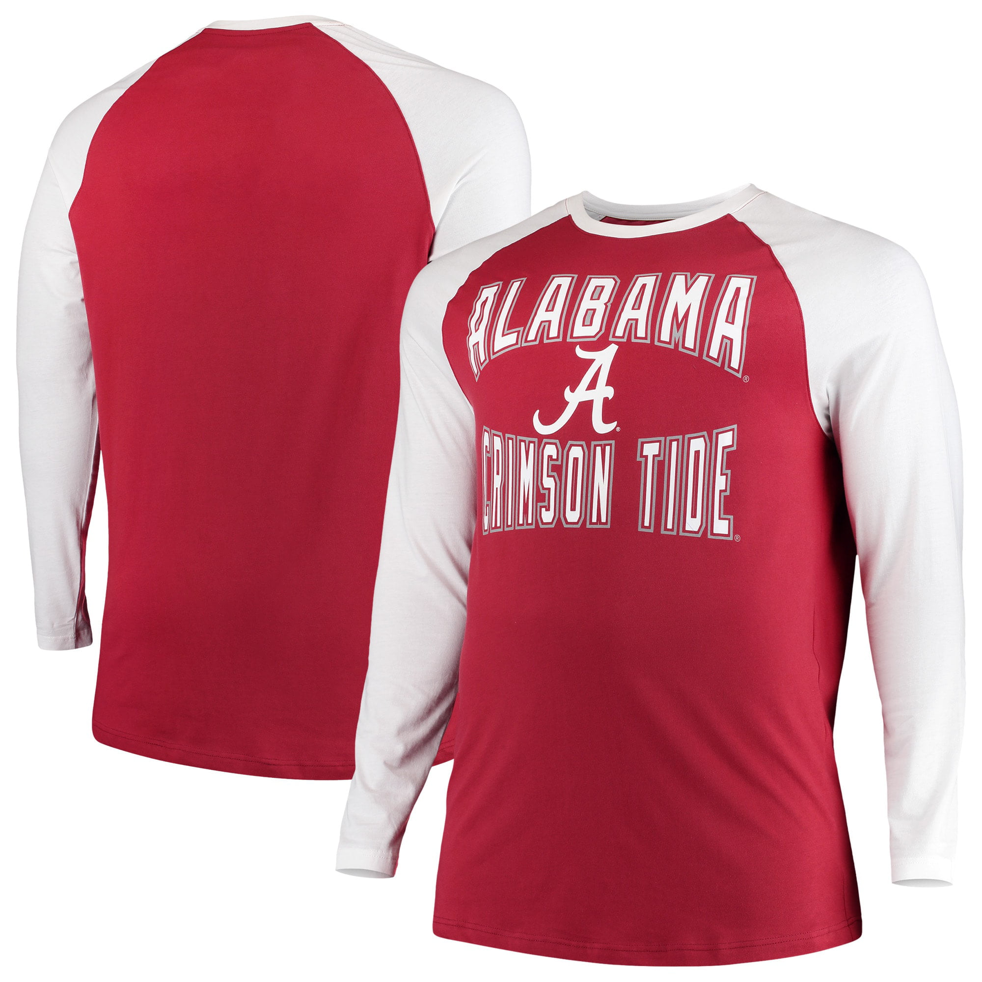 NCAA Alabama Crimson Tide Boys Short Sleeve Crew Neck Raglan Synthetic T-Shirt 