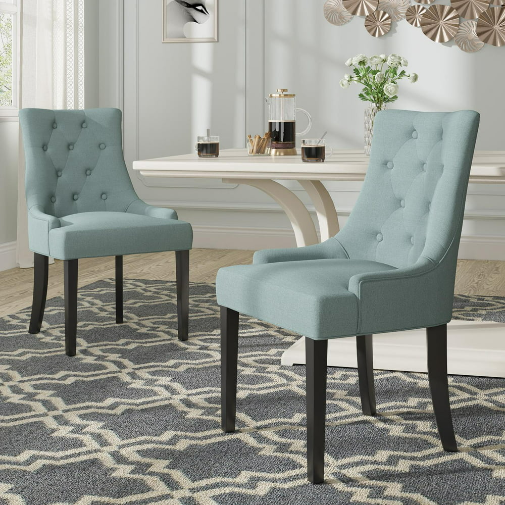 JustRoomy Dining Chairs ButtonTufted Fabric Upholstered
