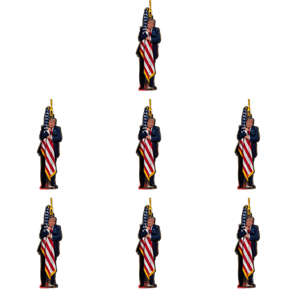 Patriótico Donald Trump 2024 Adorno Navideño 2D Acrílico Dibujos Animados (12)