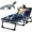 Bande avec Coussinet Bleu, variante sur Lilypelle Chaise Longue de Patio, Chaise Pliante Capacité 500 Lb, Chaise de Bronzage Portable et Réglable pour la Maison, le Jardin, la Plage, le Bureau, le Camping, Bain de Soleil
