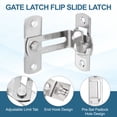 thumbnail image 3 of Uxcell Candado de puerta de granero, (3 pulgadas, plata) (1 juego), candado de seguridad de gancho de puerta deslizante de 90 grados, 3 of 7