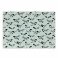 thumbnail image 1 of Black and White Cutting Board, Doodle Style Sketch Cartoon Birds with Funny Curious Expressions, Decorative Tempered Glass Cutting and Serving Board, Small Size, Black White, by Ambesonne, 1 of 1