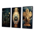 thumbnail image 3 of Designart "Awakening of Consciousness Visionary Geometry II" Modern Geometric Framed Wall Art Set Of 3 - Gold Abstract Frame Gallery Wall Set For Home Decor, 3 of 7