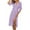 DT-Purple, variant on Women's Floral Print Fit & Flare Dress, Short Sleeve, Casual Beach & Brunch Wear, Lightweight Rayon Blend, Contrast Hem