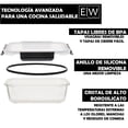 thumbnail image 4 of JUEGO DE RECIPIENTES DE VIDRIO HERMÉTICO, CONTENEDORES Para Alimentos con Tapas Cierre Fácil, Refractarios para Cocina, Horno, Refrigerador Congelador (JUEGO 20 RECIPIENTES (40 PZ).), 4 of 5