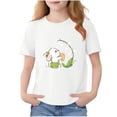 thumbnail image 2 of Spazoro Girls T-Shirts Tee, Cute Print Short Sleeve 100%Cotton Crew Neck Casual Tops for Kids White Size 10, 2 of 6