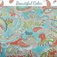 thumbnail image 5 of Cozy Line Home Fashions Paisley Floral Turquoise Blue Coral Yellow Grey Green Microfiber Reversible DayBed Quilted Bedding Set 7 Piece, 5 of 9