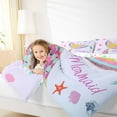 thumbnail image 4 of Castle Fairy Sea Mermaid Bedding Comforter Set 2pcs for Kids Children,Abstract Rainbow Bling Glitter Twin Comforter Sets Microfiber,Dreamy Ocean Princess Breathable Bedding Set,Super Cozy Room Decor, 4 of 8
