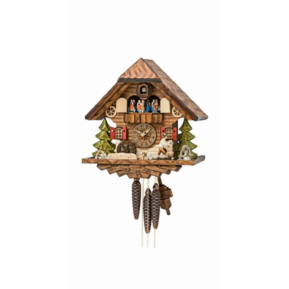 Cuckoo Clock Black forest house, turning mill-wheel KA 3709 EX