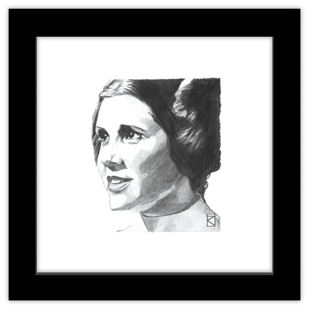 Gallery Pops Star Wars: Saga – Princess Leia Sketch Wall Art Black Framed Version 12 x 12
