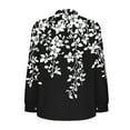 thumbnail image 6 of Women's Long Sleeve Shirts Loose Mock Neck Tops Dressy Pleated Front Blouses Back Button Lantern Sleeve Casual Fall Fashion Printed Sweatshirts Pullover, 6 of 6
