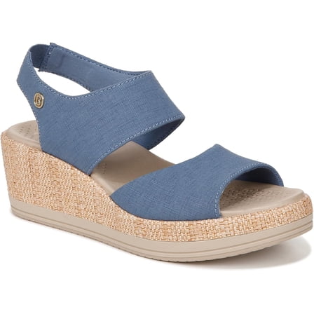 Bzees Womens Reveal Wedge Sandal Blue 8M
