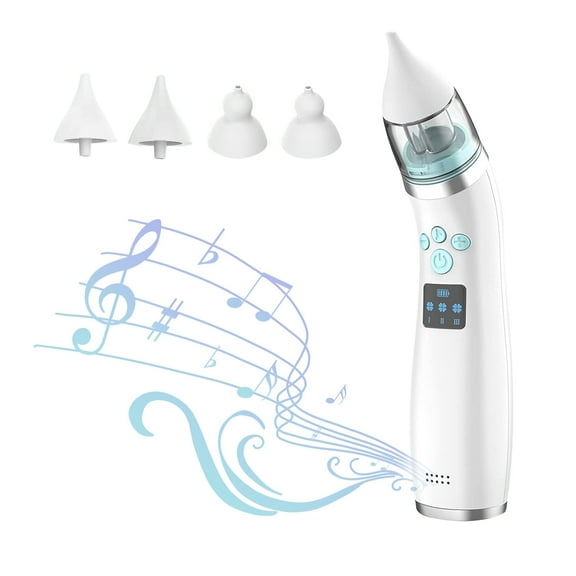 Rirool Baby Nasal Aspirator – Rechargeable Baby Nose Cleaner with Music, 3 Suction Levels & 4 Silicone Tips