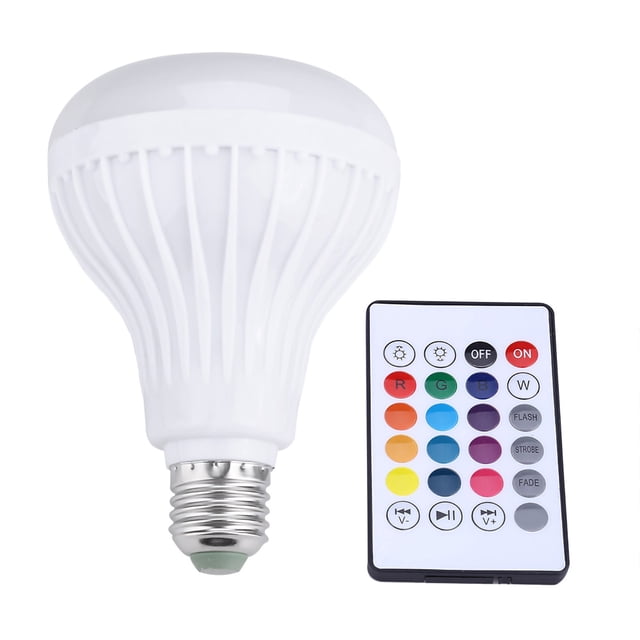Bombilla de altavoz Bluetooth inalámbrico, 12 W, LED RGB, lámpara de reproducción de música inteligente, control remoto