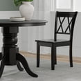 thumbnail image 4 of 3-PC - 42" Round Pedestal Dining Table + Double X-Back Dining Chairs Dining Set in Black, 4 of 9