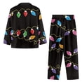 thumbnail image 4 of Suhoaziia Holiday Pajamas for Women Tops with Jogger Sweatpants Warmth Matching Set Button Nightclothes Skin Friendly Daily Wear Sleepwear Print Graphic Christmas Lamp Size XL, 4 of 6