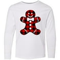 thumbnail image 3 of Inktastic Buffalo Plaid Gingerbread Man Long Sleeve Youth T-Shirt, 3 of 5