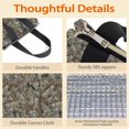 thumbnail image 4 of Camo and Branch Grey Pattern Insulated Lunch Bag for Women Men, Large Portable Soft Cooler Tote, Thermal Food Storage Bag with Pearl Cotton, 8.66L, 8.75"x5.75"x9.5", 4 of 6