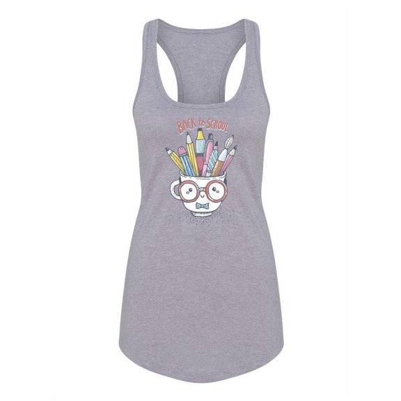 Back To School Mug Racerback Tank Women -Image by Shutterstock, Female x-Small