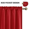 thumbnail image 4 of DWCN Blackout Curtains Room Darkening Thermal Insulated Bedroom Curtains Window Curtain Panels, 52 x 63 inches Long, Set of 2 Red Rod Pocket Drapes, 4 of 5