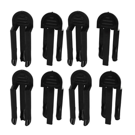 Unique Bargains 8 Pcs Black Plastic Dustbin Garbage Basket Waste Can Trash Bag Clip
