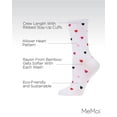 thumbnail image 3 of MeMoi Delicate Hearts Bamboo Blend Crew Socks - Womens - Female, One Size, White, 3 of 7