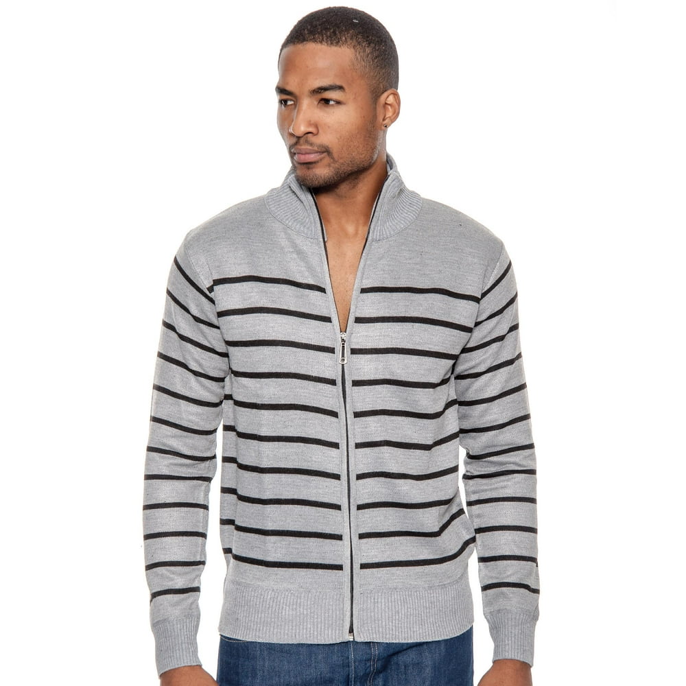 True Rock - True Rock Men's Full Zip Cardigan Striped Sweater - Walmart ...