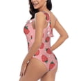 thumbnail image 5 of Yiaed Strawberries Print Women One Piece Swimsuits Tummy Control One Shoulder Bathing Suits Pattern Ruffle Swimwear-Medium, 5 of 8