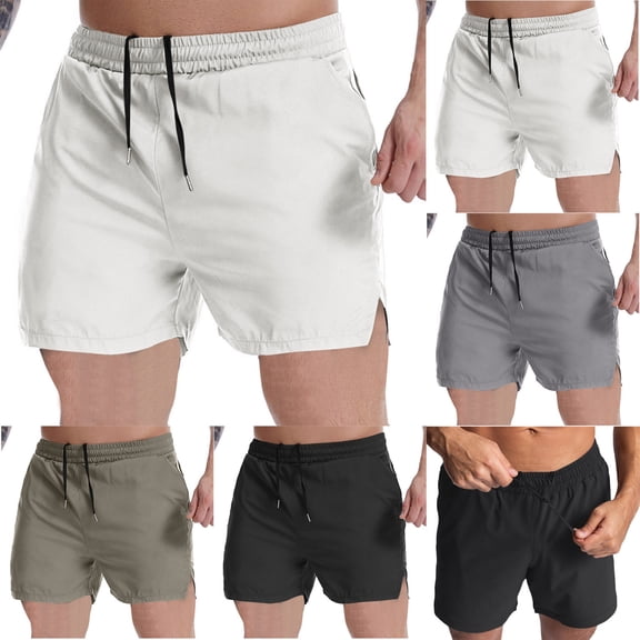 Goodtrade8 Mens Dry Fit Athletic Shorts Pockets Running Short Pants Lightweight Breathable,Elastic Waist Workout Drawstring Summer Shorts for Men Moisture Wicking,Size 34