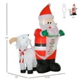 thumbnail image 3 of HOMCOM 6ft Christmas Inflatable Santa Claus and Goat with LED Lights, Blow-Up Outdoor LED Yard Display for Lawn, Garden, Party, 3 of 10