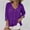 Purple, variant on EchfiProm Button down Tops Women Khaki Summer Office Relaxed Fit V Neck Solid Long Sleeve Shirts