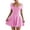 Pink, variant on Womens Square Neck Tennis Dress Pleated Skirts Short Sleeve Built in Shorts Golf Athletic Dress with Pockets