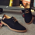 thumbnail image 6 of Tawop Dress Shoes Men Faux Leather Casual British Fashion Suede Black Size:5.5, 6 of 7