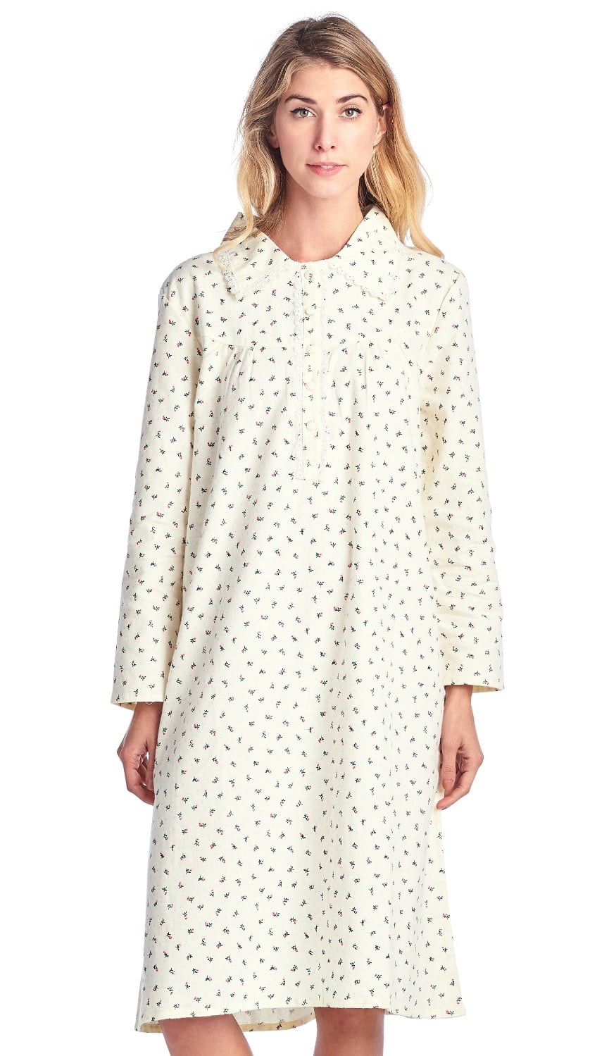 long sleeve flannel gowns
