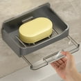 thumbnail image 4 of 2pcs Soap Holder Wall Mounted 2Tier Drain Rack Soap Tray Space Saving Waterproof Bathroom Soap Organizers For Home Hotel, 4 of 11