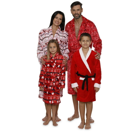 Santa & Reindeer Holiday Family Robes,Sizes 3T-Small/Medium, Girl, Size: 7-8 Years