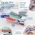 thumbnail image 4 of BAZIC Mini Stapler w/ 500 Staples, Standard (26/6) Pastel Color, Built-in Staple Remover, 24-Pack, 4 of 7