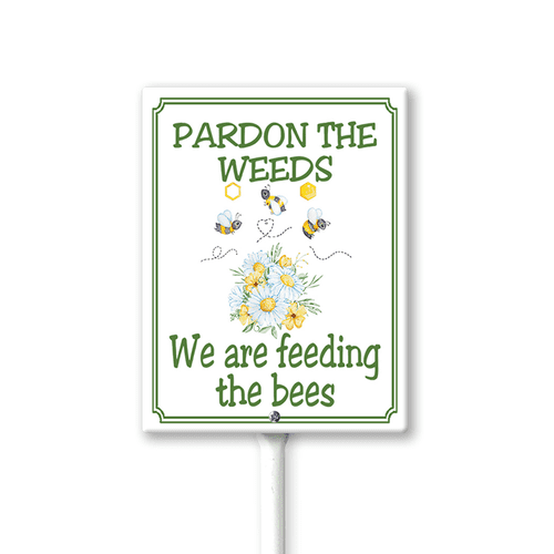 Eveokoki Garden Signs Pollinator-Friendly And Native Habitat Sign with Stake Outdoor Aluminum Yard Signs Rustproof Aluminum Metal Sign Fade Resistant Lawn Decoration for Outdoor 9.2x9.2inch