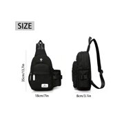 Deago Canvas Sling Bag for Men & Women - Chest Shoulder Bag Unbalance Crossbody Backpack Water Resistant Daypack for Gym Travel Hiking (7.1 * 2.75 * 13.5, Black)