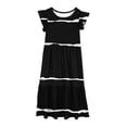 thumbnail image 7 of Girls Dress Sleeve Striped Pleated Casual Swing Dresses with Pockets for Kids 6-12 Years, 7 of 7