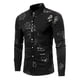 thumbnail image 1 of Lars Amadeus Camisas con estampado floral de rosas doradas para hombre Camisa de fiesta de graduación de manga larga ajustada Negro S Unique Bargains Camisas, 1 of 6
