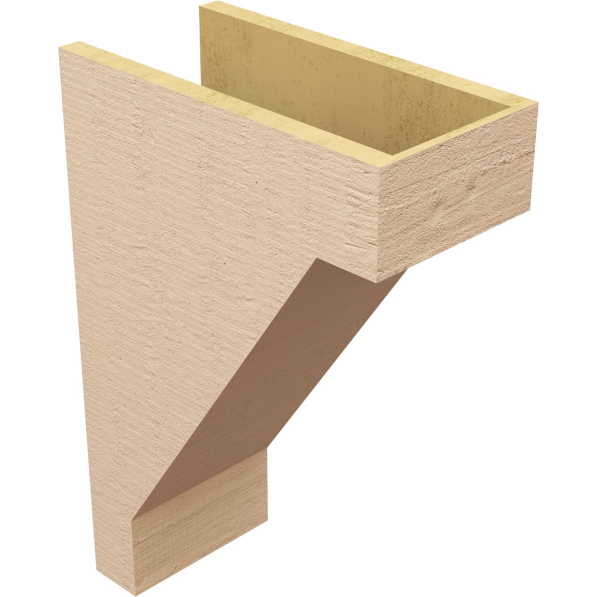 8"W x 16"D x 24"H Classic Burlington Rough Cedar Woodgrain TimberThane Corbel, Primed Tan