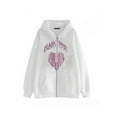 thumbnail image 1 of Abrigo con capucha Sunloudy para adultos, chaquetas con bolsillos con cremallera y estampado de hueso de mano/corazón/esqueleto/alambre de manga largxteriores informales de estilo callejero Sunloudy  moda, 1 of 5