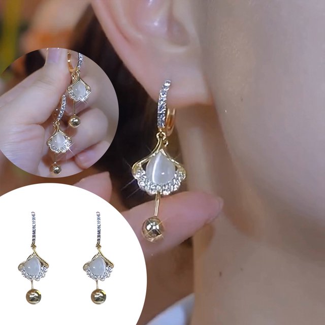 WILLBEST Aretes Y Collar Mujer Pendientes De Flores Pendientes Grandes De Flores Pendientes Florales Para Mujer Pendientes De Aro Doble Para Piercing 34