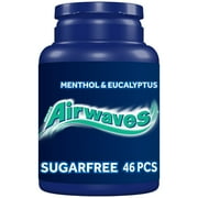 Airwaves Menthol & Eucalyptus Sugarfree Chewing Gum Bottle 46 Pieces (pack of 6)